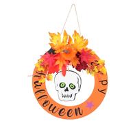 Homoyoyo Decorazione Halloween in con Scheletro Appendibile con Zucche e Foglie per Ingresso Festivo Decorazione Appesa per e Veranda