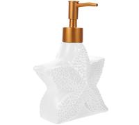 Homoyoyo Dispenser Sapone Ceramica Stella a Mare Bottiglia Dosatore Ricaricabile per Sapone Liquido Lozione e Shampoo Pompa Facile da Usare per Bagno e Cucina in Stile Marino Elegante