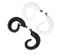 Homoyoyo Due Coppie di Fermagli per Capelli con Corna di Pecora Artificiale Accessori Cosplay Leggeri e Resistenti per Halloween e Uso Quotidiano Nero Bianco