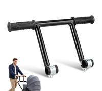 Homoyoyo Estensione per Maniglia Passeggino Doppio Morsetto, Nero | Acciaio Inossidabile e Plastica, Presa Ergonomica, per Uscite in Famiglia e Passeggiate di Quartiere