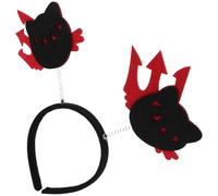 Homoyoyo Fascia per Chioma a Forma di Gatto Nero 3 Pezzi Accessorio Cosplay Halloween Elastico e Confortevole Fascia per Mascherata da Gatto per Feste e Costumi di Halloween