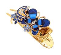 Homoyoyo Fermagli per Chioma a Forma di Farfalla Blu Fiore in Metallo con Pietre Decorative, Clip Elegante Tenuta Sicura e Design Versatile per Feste e Cerimonie