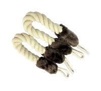 Homoyoyo Fermaporta in Cotone Beige 2 Pezzi Resistente al Morso per Maniglie Porta e Finestre Proteggi Muro e Attira L'attenzione del Cane