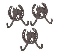 Homoyoyo Ganci da Parete in Ferro Battuto 3 Pezzi Ganci Doppi per Vestiti e Cappelli Appendini Multifunzionali per Casa e Giardino 123×12 CM Supporto per Abiti Chiavi e Asciugamani