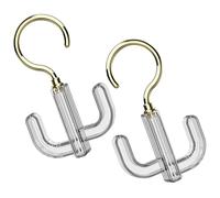 Homoyoyo Ganci Girevoli per Armadio 360° in Plastica Trasparente Oro Set 2 Pezzi Portaborse Appendiabiti Multifunzione senza Foratura per Cinture Cappotti Cappelli e Sciarpe Organizer