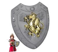 Homoyoyo Giocattolo dello scudo del drago Shield giocattolo fare finta ragazzo blu giocare a scudo scudi giocattolo scudo medievale giocattolo costume da scudo addominali Argento