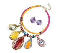 Homoyoyo Gioielli Da Donna Collana e Orecchini Pendenti Stile Africano Per Regali Romantici Matrimoni Feste e Cene Realizzato Materiali Per Look Elegante e Raffinato
