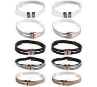 Homoyoyo Lacci Elastici per Scarpe 5 Paia con Pietre Decorative Regolabili e Antiscivolo per Pantofole e Scarpe, per Camminare su Strade Irregolari e Scale