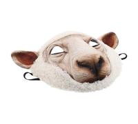 Homoyoyo Maschera Animale per Halloween in Eva Beige a Forma di Testa di Pecora, Realistica e Traspirante, Adatta a Feste a Tema e Party Cosplay allo Zoo, Dimensioni 28x22x6cm