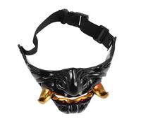 Homoyoyo Maschera Mezza Faccia Demone Oni Giapponese Hannya Samurai Cosplay Regolabile per Halloween e Feste Mascherate Design Dettagliato Cinturini Adattabili per Adulti