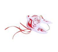 Homoyoyo Maschera Stile Giapponese Mezzo Viso Accessorio Cosplay Unisex Per Feste Eventi e Halloween Artigianato Dettagliato Con Motivi Floreali e Orecchie Di Volpe Resistente e Rinnovabile