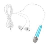 Homoyoyo Microfono Mini Portatile Per Cellulare Karaoke Con Cuffie Per Telefono Tablet Notebook Super Leggero Per Registrazione Vocale e Chat