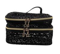 Homoyoyo Mini Borsa con Zip Organizer Portatile in Tulle Doppio Pochette Compatta per Viaggio e Cosmetici Sacchetto per Skincare e Accessori Beauty