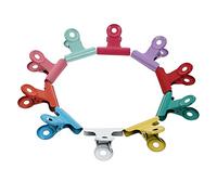 Homoyoyo Mollette Metalliche Colorate per Ufficio 10 Pezzi Clip per Sigillare Alimenti Fermagli per Sacchetti Snack a Pinza Decorativi e Funzionali