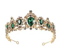 Homoyoyo Nuziale Barocca Con Cristalli Per Matrimonio e Feste Accessorio Elegante Per Donne e Principesse Verde