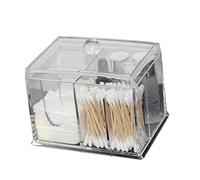 Homoyoyo Organizer Trasparente Per Con Scatola Per Cosmetici e Accessori Per Makeup Per Batuffoli e Dispenser Per Struccanti Piccolo e Per Bagno e Camera Letto