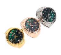 Homoyoyo Orologio Ad Anello Mini in Acciaio Inossidabile Quadrante a Numeri Romani, Set Da 3 Pezzi Decorativi Per Dita, Leggero e Portatile Per Accessori Moda e Regalo