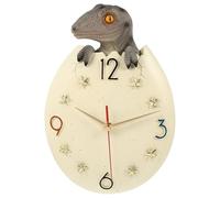 Homoyoyo Orologio da Parete in Resina Forma di Guscio a Tema Dinosauro Design con Numeri Grandi e Stella Cinque Punte Decorazione Silenziosa per Casa e Ufficio