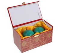 Homoyoyo Palline da Massaggio in Turchese e Legno 2 Pezzi per Esercizio Manuale e Decorazione Casa, Sfere Rotonde per Fitness e Riflessologia Verde