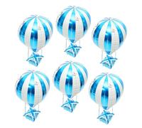 Homoyoyo Palloncini per Feste di Compleanno a Forma di Mongolfiera 4d in Foglio di Alluminio Blu, Set da 6 Pezzi per Decorazioni Shower e Feste Infantili