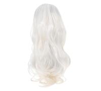 Homoyoyo Parrucca Ondulata Sintetica Bianca per Cosplay Copricapo Facile da Indossare e Rimuovere per Feste di Halloween e Giochi di Ruolo