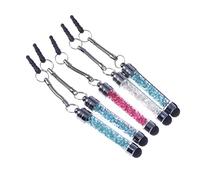 Homoyoyo Penna Stilo Capacitiva Strass Di Cristallo 5 Pezzi Assortiti Per Smartphone e Tablet, Mini Ciondolo Portatile Punta Morbida Anti-graffio Per Touchscreen e Dispositivi Mobili