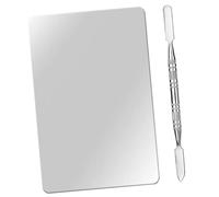 Homoyoyo Piastra Per Trucco in Acciaio Inox Set Da 1 Con Spatola Liscia in Metallo Per Miscelazione Fondotinta Ombretti Art Portatile Per Make-up Professionale