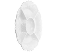 Homoyoyo Piatto in Ceramica con Rilievo Europeo Vassoio Diviso in Scomparti per Frutta Secca Snack e Dessert Bianco Elegante per Uso Quotidiano e Ristorazione