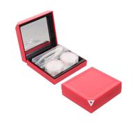 Homoyoyo Porta Lenti Contatto da Viaggio Custodia Compatta Finestra Trasparente Doppi Scomparti Anti-perdita Design Antiscivolo Satinato per Uso Quotidiano