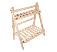 Homoyoyo porta piante in legno bacheca portaoggetti cassetto portaoggetti rack espositore da balcone ripiano portaoggetti a doppio supporto per vasi per piante portavaso decorativo