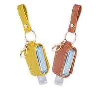 Homoyoyo Portabottiglie Da Viaggio 30ml Con Custodia in Pu 2 Pezzi Portachiavi Per Sapone Liquido Shampoo e Lozione Flaconi Ricaricabili Pratici Per Viaggi e Uso Quotidiano