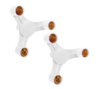 Homoyoyo Portalampada Triplo E27 Bianco in Abs 2 Pezzi Adattatore per Lampade LED e Risparmio Energetico Uso Domestico