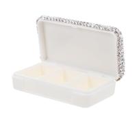 Homoyoyo Portapillole Tascabile Piccolo con Scomparti Organizer Plastica da Viaggio con Sigillatura Ermetica per Freschezza Design Elegante con Cristalli per Uso Settimanale Quotidiano
