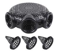 Homoyoyo Rete da Pesca e Trappola per Pesci 3 Reti Riutilizzabili Gabbia Nera a 3 Fori Portatile in Plastica per Cattura di Granchi, Anguille e Gamberetti per Pescatori Amatoriali