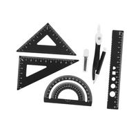 Homoyoyo Righelli Alluminio Nero con Goniometro e Compasso Strumenti di Misurazione Multiuso per Architetti Studenti e Progetti di Disegno Kit Portatile per Misurazioni Precise