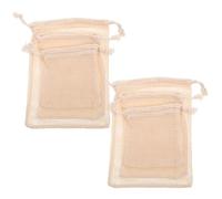 Homoyoyo Sacchetti in Cotone 6 Pezzi Beige Coulisse Riutilizzabili per Alimenti e Frutta per Conservare Verdura e Organizzare la Spesa in Maniera Pratica