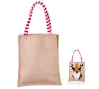 Homoyoyo Sacchetto Regalo Natalizio in Juta con Design Adorabile Borsa Riutilizzabile per e Caramelle per Decorazioni e Feste Natale
