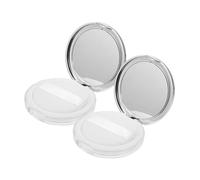 Homoyoyo Scatola di Cipria in Polvere 2 Pezzi Ultra Sottile Specchio e Piumino Integrato, Contenitore Riutilizzabile Compatto per Trucco da Viaggio e Uso Quotidiano per Donne