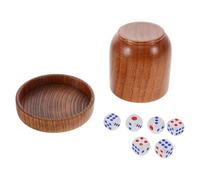 Homoyoyo Set 1 Tazza in Legno con Dadi per Giochi da Tavolo, Shaker con Coperchio, Resistente e Versatile per Feste e Locali di Intrattenimento