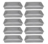 Homoyoyo Set 10 Sottovasi Quadrati in Plastica Grigia Vaschette per L’Acqua delle Piante da Interno Base Antiscivolo Vassoio per Piante per Balcone e Soggiorno Raccolta Drenaggio per