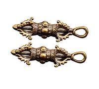 Homoyoyo Set 2 Ciondoli Portachiavi Pestello Vajra in Ottone Vintage, Pendente Retrò Tibetano Per Borsa, Zaino e Decorazioni Auto, Simbolo Buddista Di Saggezza e Protezione