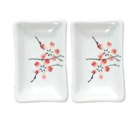 Homoyoyo Set 2 Pezzi Piatti per Salse e Condimenti Quadrati in Ceramica Piatti per Antipasti e Dessert Giapponesi Fatti a Mano Vassoi Pratici per Snack e Sottaceti per Uso Domestico
