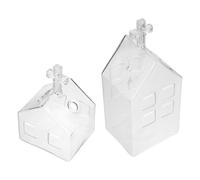 Homoyoyo Set 2 Vasi in Vetro Trasparente a Forma di Casa Croce Cristiana Vasi Idroponici Cristiani da Scrivania Decorazione Rustica per Matrimoni e Ambienti Religiosi