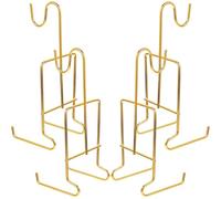 Homoyoyo Set 4 Pezzi Porta Tazze da Caffè in Metallo Dorato Gancio Scolapiatti da Tavolo Organizer per Tazze da Cucina Drenaggio Supporto Versatile Bicchieri e Calici Adatto per Casa Bar e