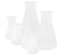 Homoyoyo Set 6 Pezzi Beute Coniche in Plastica Pp 50/100/500 Ml Trasparenti Scala Graduata, Palloni a Bocca Larga per Laboratorio Chimico e Apprendimento Scientifico