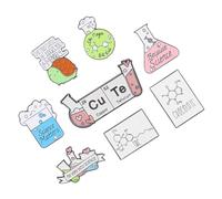 Homoyoyo Set 8 Spille Scientifiche Smaltate Per Abbigliamento e Zaino, Spilla Estetica Laboratorio Per Donne, Accessorio Leggero Per Uso Quotidiano e Regali Tema Scienza