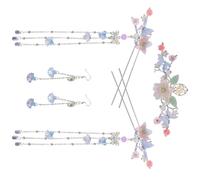 Homoyoyo Set Accessori per Chioma Hanfu Donna, Forcine Floreali in Lega per Chignon e Mezzi Chignon Nappa Lunga, Bastoncini Tradizionali Cinesi e Orecchini Vintage per Cerimonie e Feste