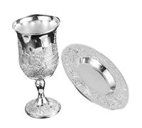 Homoyoyo Set Calici Da Vino Kiddush in Metallo Con Base Alta, Coppe Sacre Resistenti All’invecchiamento, Decorazione Pasquale Per Festività Ebraiche, Regalo Spirituale Per Famiglia e Amici