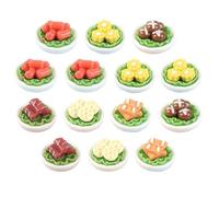 Homoyoyo Set da 15 Pezzi Mini Cibo da Gioco in Resina, Decorazioni Alimentari in Miniatura per Casa delle Bambole, Accessori per Cucina e Oggetti di Scena Fotografici Stile Stile Casuale