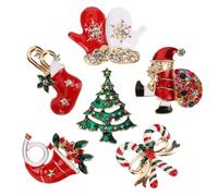 Homoyoyo Set Da 6 Pezzi Spilla Natalizia Spille Natalizie Con Strass Spilla Da Bucato Spille Di Natale Pomello Vacanza Bottoni Spilla Di Natale Il Quarto Numero Spille a Tema Natalizio Lega